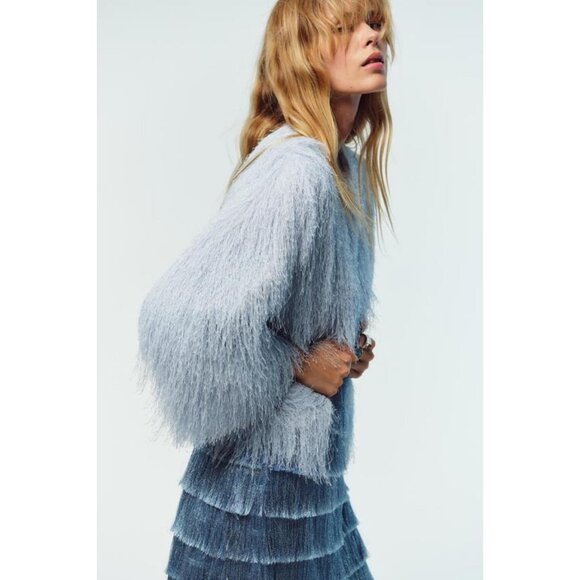 ZARA FRINGED JACKET - Picture 6 of 9